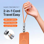 Cavo dati a ricarica rapida DUX DUCIS serie LCBA da 27 W, da Type-C a 8 pin, con laccetto, lunghezza: 30 cm, Type-C to 8 Pin