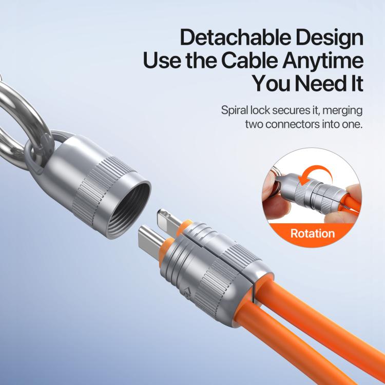 Cavo dati a ricarica rapida DUX DUCIS serie LCBA da 27 W, da Type-C a 8 pin, con laccetto, lunghezza: 30 cm, Type-C to 8 Pin