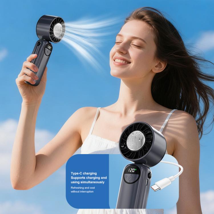 Ventilatore portatile da collo pieghevole con display LED