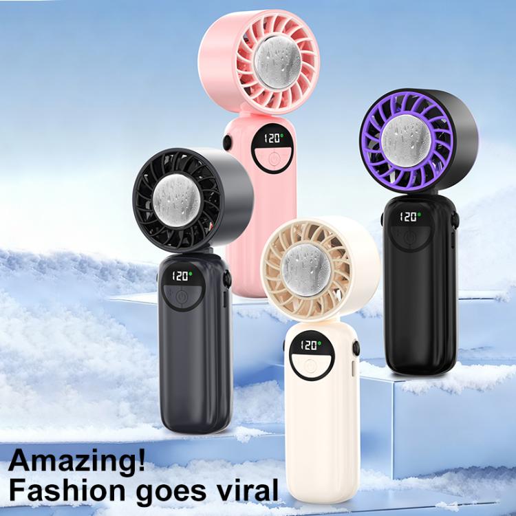 Ventilatore portatile da collo pieghevole con display LED