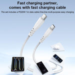 Set di caricabatterie Yesido YC19U con doppia porta USB-C/Type-C da 20 W (PD20W) e USB-A da 18 W (QC18W), completo di cavo da Type-C a Type-C., YC19U