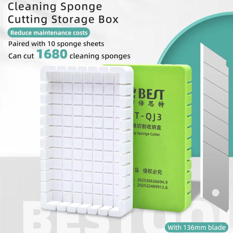 Scatola portaoggetti per spugne nano BEST BST-QJ3 con 10 fogli di spugna, BEST BST-QJ3
