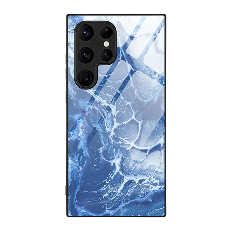 Custodia protettiva per telefono in vetro con motivo marmorizzato, For Samsung Galaxy S26+ 5G, For Samsung Galaxy S26 Ultra 5G, For Samsung Galaxy S26 5G