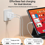 Kit caricabatterie rapido Yesido PD35W Type-C, USB con cavo da Type-C a Type-C, US Plug, EU Plug, UK Plug