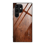 Custodia per telefono in vetro con effetto legno, For Samsung Galaxy S26+ 5G, For Samsung Galaxy S26 Ultra 5G, For Samsung Galaxy S26 5G
