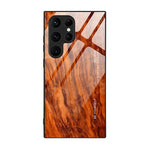 Custodia per telefono in vetro con effetto legno, For Samsung Galaxy S26+ 5G, For Samsung Galaxy S26 Ultra 5G, For Samsung Galaxy S26 5G