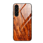 Custodia per telefono in vetro con effetto legno, For Samsung Galaxy S26+ 5G, For Samsung Galaxy S26 Ultra 5G, For Samsung Galaxy S26 5G