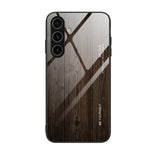 Custodia per telefono in vetro con effetto legno, For Samsung Galaxy S26+ 5G, For Samsung Galaxy S26 Ultra 5G, For Samsung Galaxy S26 5G