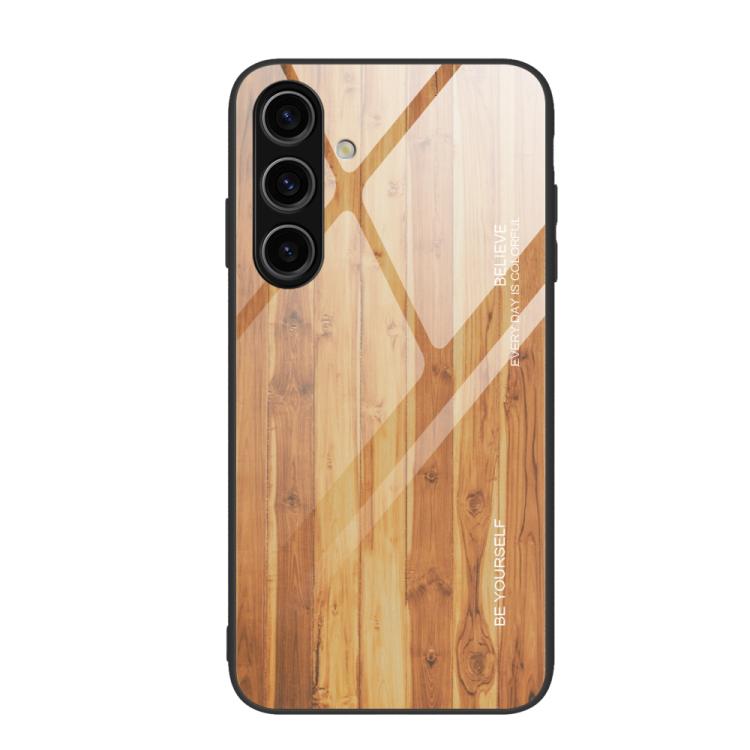 Custodia per telefono in vetro con effetto legno, For Samsung Galaxy S26+ 5G, For Samsung Galaxy S26 Ultra 5G, For Samsung Galaxy S26 5G