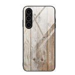 Custodia per telefono in vetro con effetto legno, For Samsung Galaxy S26+ 5G, For Samsung Galaxy S26 Ultra 5G, For Samsung Galaxy S26 5G