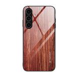 Custodia per telefono in vetro con effetto legno, For Samsung Galaxy S26+ 5G, For Samsung Galaxy S26 Ultra 5G, For Samsung Galaxy S26 5G