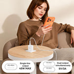 Kit caricabatterie rapido doppio Yesido PD45W Type-C con cavo da Type-C a Type-C, US Plug, EU Plug, UK Plug