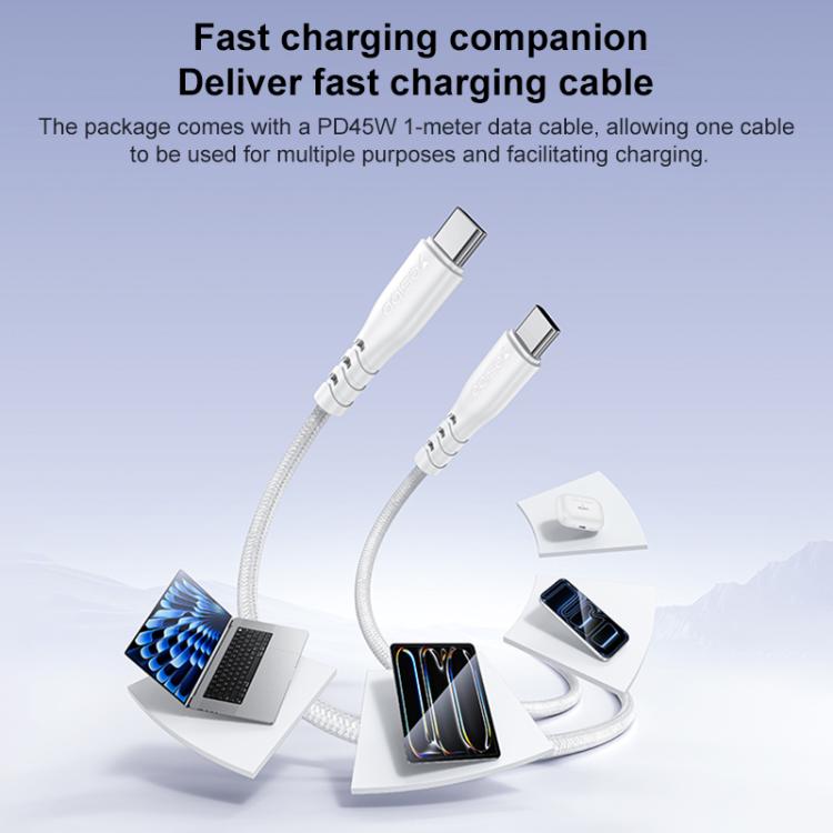 Kit caricabatterie rapido doppio Yesido PD45W Type-C con cavo da Type-C a Type-C, US Plug, EU Plug, UK Plug