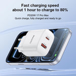 Set di caricabatterie Yesido YC106 con doppia porta USB-C/Type-C da 20 W (PD) e USB-A da 18 W (QC), completo di cavo da Type-C a Type-C., YC106