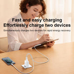 Set di caricabatterie Yesido YC106 con doppia porta USB-C/Type-C da 20 W (PD) e USB-A da 18 W (QC), completo di cavo da Type-C a Type-C., YC106