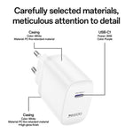 Set di caricabatterie rapido Yesido YC107 PD35W con porta singola USB-C/Type-C e cavo da Type-C a Type-C., YC107