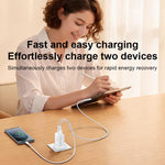 Set di caricabatterie Yesido YC152 con doppia porta USB-C/Type-C da 20 W e USB-A QC18 W, completo di cavo da Type-C a Type-C., YC152