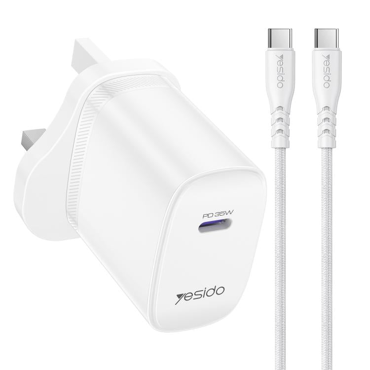 Set caricabatterie rapido Yesido YC153 PD35W a porta singola USB-C/Type-C con cavo da Type-C a Type-C., YC153