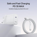 Set caricabatterie rapido Yesido YC153 PD35W a porta singola USB-C/Type-C con cavo da Type-C a Type-C., YC153
