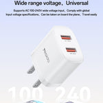 Set caricabatterie Yesido YC17U da 12 W 2,4 A con doppia porta USB e cavo dati da USB a Type-C da 1 m., YC17U