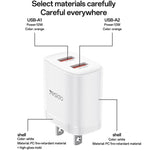 Set caricabatterie Yesido YC17U da 12 W 2,4 A con doppia porta USB e cavo dati da USB a Type-C da 1 m., YC17U