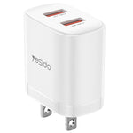 Set caricabatterie Yesido YC17U da 12 W 2,4 A con doppia porta USB e cavo dati da USB a Type-C da 1 m., YC17U