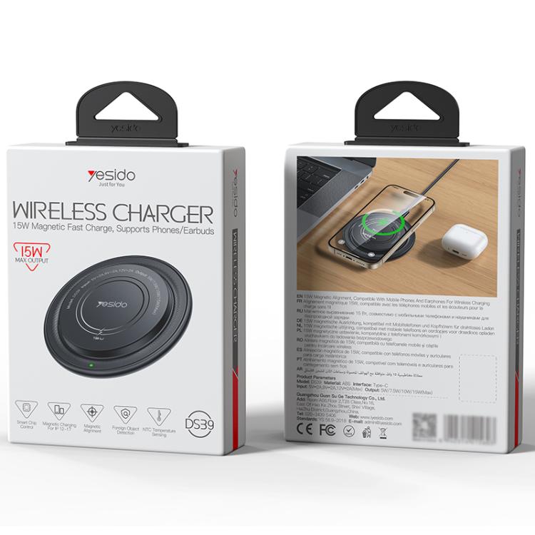 Caricabatterie wireless magnetico da tavolo Yesido DS39 da 15 W, DS39