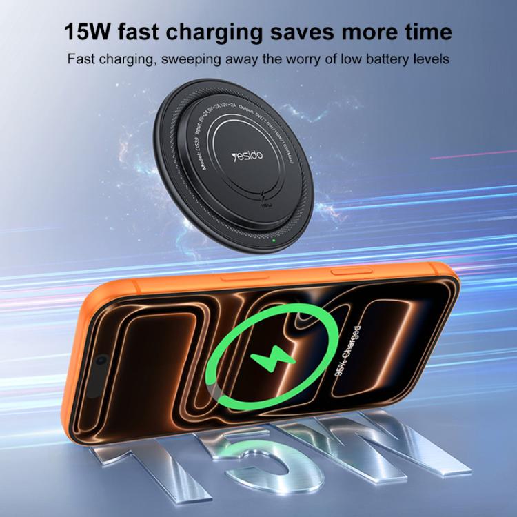 Caricabatterie wireless magnetico da tavolo Yesido DS39 da 15 W, DS39