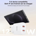Set caricabatterie Yesido YC104 da 12 W 2,4 A con doppia porta USB e cavo dati da USB a Type-C da 1 m., YC104