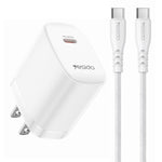 Set caricabatterie Yesido YC18U PD20W Type-C con cavo dati da Type-C a Type-C da 1 m, YC18U