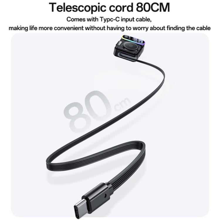 Stazione di ricarica wireless magnetica Yesido DS38 da 65 W 8 in 1 con cavo telescopico, DS38