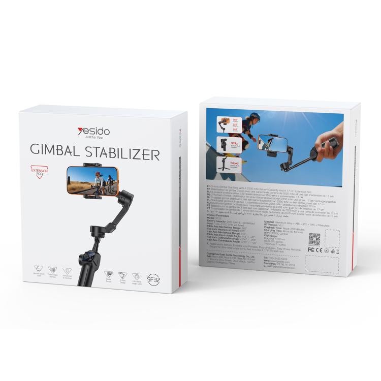 Yesido SF32 Telescopic 3-Axis Gimbal Selfie Stick, SF32