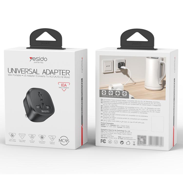 Adattatore universale viaggio Yesido MC45 spina USA/AU