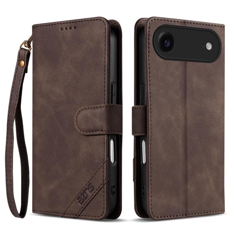 Portafoglio a tre carte AZNS serie A2 con protezione RFID e custodia per telefono in pelle vegana con cinturino., For iPhone Air, For iPhone 16 Pro Max, For iPhone 16 Pro, For iPhone 16 Plus