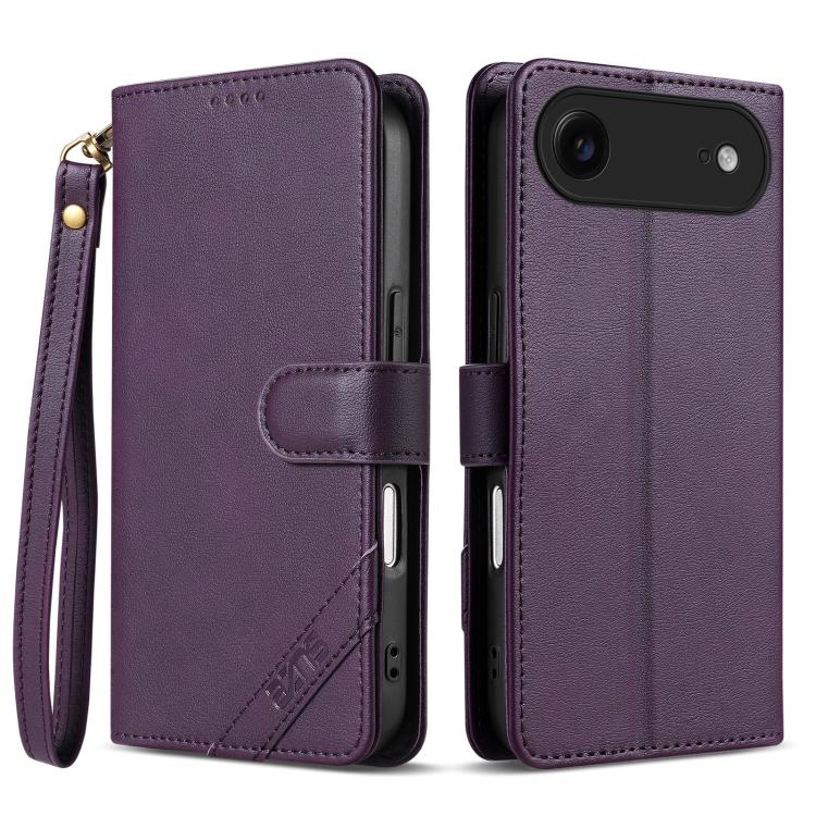 Portafoglio a tre carte AZNS serie A2 con protezione RFID e custodia per telefono in pelle vegana con cinturino., For iPhone Air, For iPhone 16 Pro Max, For iPhone 16 Pro, For iPhone 16 Plus