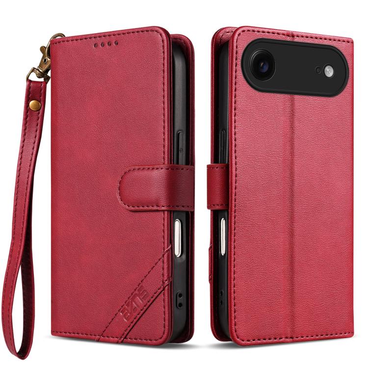 Portafoglio a tre carte AZNS serie A2 con protezione RFID e custodia per telefono in pelle vegana con cinturino., For iPhone Air, For iPhone 16 Pro Max, For iPhone 16 Pro, For iPhone 16 Plus