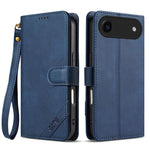 Portafoglio a tre carte AZNS serie A2 con protezione RFID e custodia per telefono in pelle vegana con cinturino., For iPhone Air, For iPhone 16 Pro Max, For iPhone 16 Pro, For iPhone 16 Plus