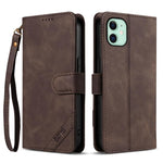 Portafoglio a tre carte AZNS serie A2 con protezione RFID e custodia per telefono in pelle vegana con cinturino., For iPhone 11, For iPhone 11 Pro
