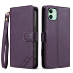 Portafoglio a tre carte AZNS serie A2 con protezione RFID e custodia per telefono in pelle vegana con cinturino., For iPhone 11, For iPhone 11 Pro