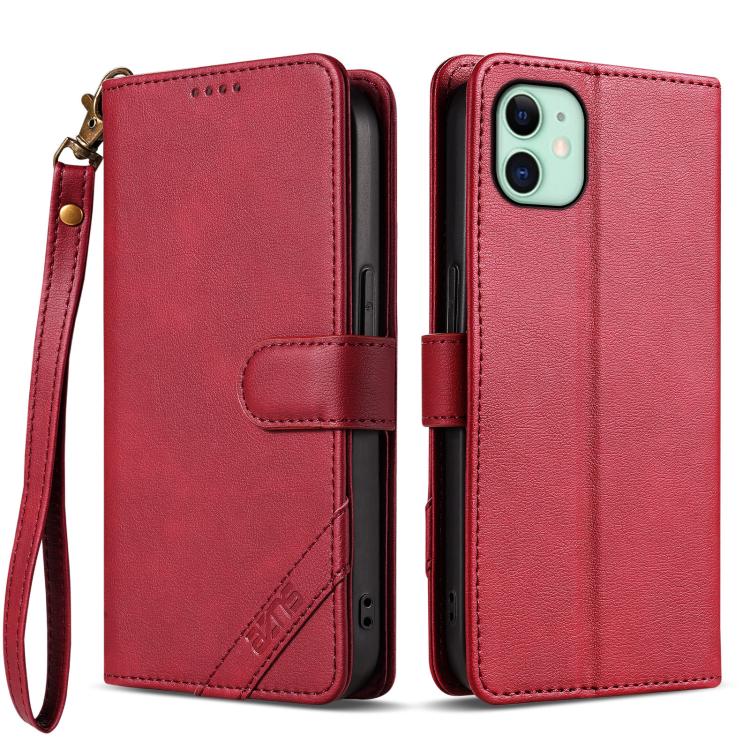 Portafoglio a tre carte AZNS serie A2 con protezione RFID e custodia per telefono in pelle vegana con cinturino., For iPhone 11, For iPhone 11 Pro