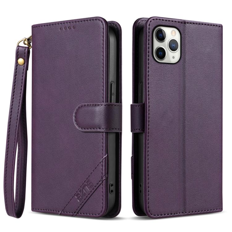 Portafoglio a tre carte AZNS serie A2 con protezione RFID e custodia per telefono in pelle vegana con cinturino., For iPhone 11, For iPhone 11 Pro