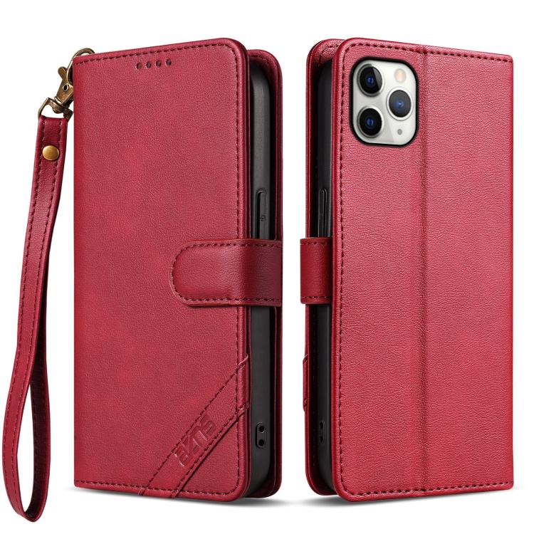 Portafoglio a tre carte AZNS serie A2 con protezione RFID e custodia per telefono in pelle vegana con cinturino., For iPhone 11, For iPhone 11 Pro