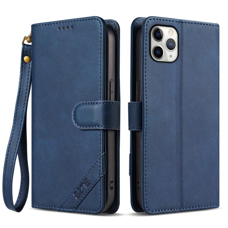 Portafoglio a tre carte AZNS serie A2 con protezione RFID e custodia per telefono in pelle vegana con cinturino., For iPhone 11, For iPhone 11 Pro