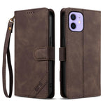 Portafoglio a tre carte AZNS serie A2 con protezione RFID e custodia per telefono in pelle vegana con cinturino., For iPhone 12, For iPhone 12 Pro Max, For iPhone 12 Pro, For iPhone 11 Pro Max