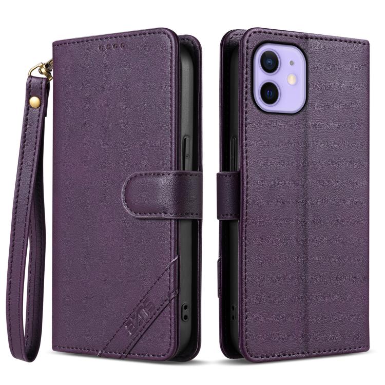Portafoglio a tre carte AZNS serie A2 con protezione RFID e custodia per telefono in pelle vegana con cinturino., For iPhone 12, For iPhone 12 Pro Max, For iPhone 12 Pro, For iPhone 11 Pro Max