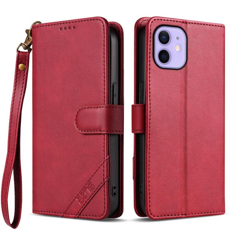 Portafoglio a tre carte AZNS serie A2 con protezione RFID e custodia per telefono in pelle vegana con cinturino., For iPhone 12, For iPhone 12 Pro Max, For iPhone 12 Pro, For iPhone 11 Pro Max