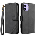 Portafoglio a tre carte AZNS serie A2 con protezione RFID e custodia per telefono in pelle vegana con cinturino., For iPhone 12, For iPhone 12 Pro Max, For iPhone 12 Pro, For iPhone 11 Pro Max