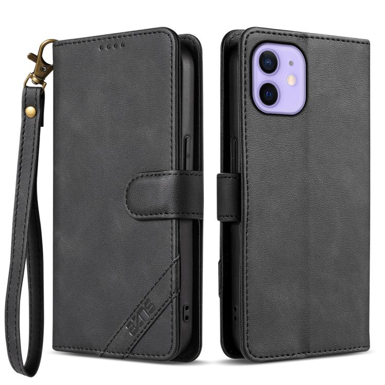 Portafoglio a tre carte AZNS serie A2 con protezione RFID e custodia per telefono in pelle vegana con cinturino., For iPhone 12, For iPhone 12 Pro Max, For iPhone 12 Pro, For iPhone 11 Pro Max