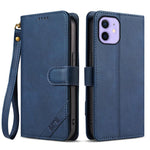 Portafoglio a tre carte AZNS serie A2 con protezione RFID e custodia per telefono in pelle vegana con cinturino., For iPhone 12, For iPhone 12 Pro Max, For iPhone 12 Pro, For iPhone 11 Pro Max