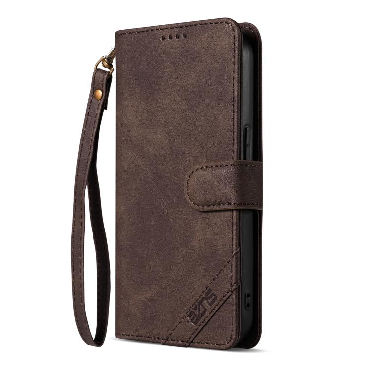 Portafoglio a tre carte AZNS serie A2 con protezione RFID e custodia per telefono in pelle vegana con cinturino., For iPhone 11, For iPhone 11 Pro